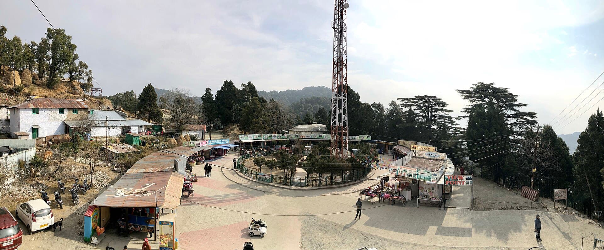 Wide view over Nainital hills used for weather planning