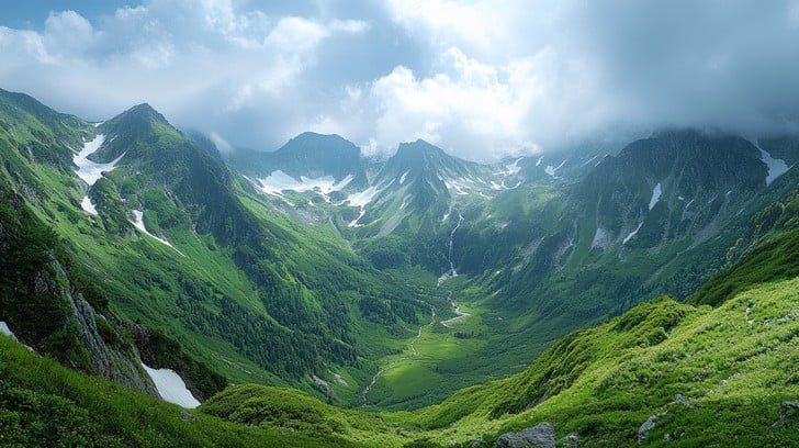 Lush green valley in Uttarakhand surrounded by hills under a clear blue sky, perfect for first-time travelers in 2025