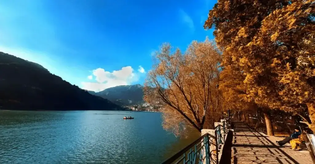 Naini Lake boating view in Nainital during daytime