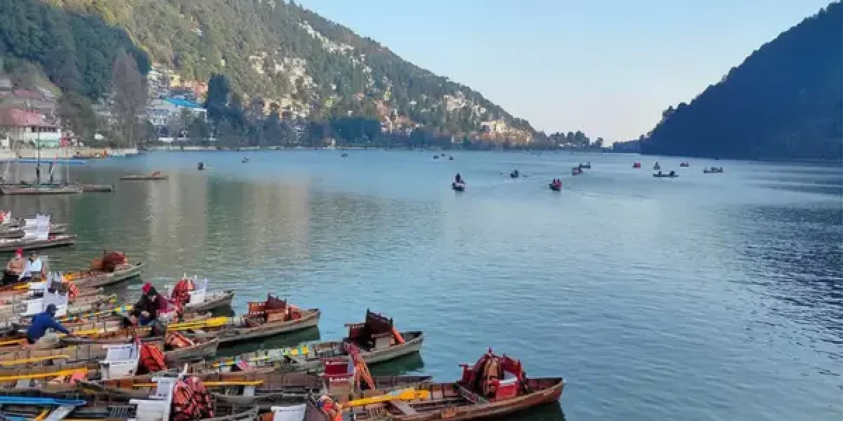 Nainital hills and Naini Lake in the background